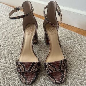 Pink faux, snake skin heels by Vince Camuto
